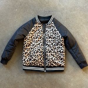 Leopard Bomber Puffer Jacket